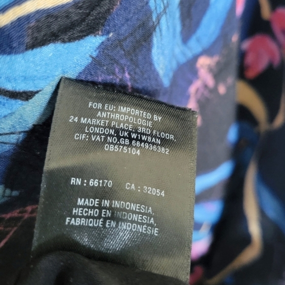 Anthropologie MAEVE Elia Open- Shoulder Dress In Floral Navy Motif Size 6 - Picture 9 of 16